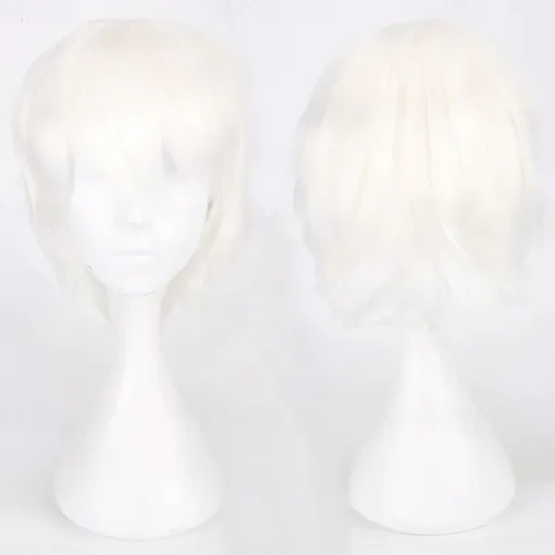 s Cosplay Wigs For Men And Women Heat Resistant Fiber Anime Wig 12Inch Halloween Wigs