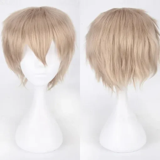 s Cosplay Wigs For Men And Women Heat Resistant Fiber Anime Wig 12Inch Halloween Wigs