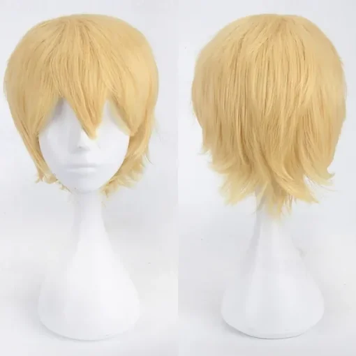 s Cosplay Wigs For Men And Women Heat Resistant Fiber Anime Wig 12Inch Halloween Wigs