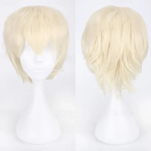 s Cosplay Wigs For Men And Women Heat Resistant Fiber Anime Wig 12Inch Halloween Wigs
