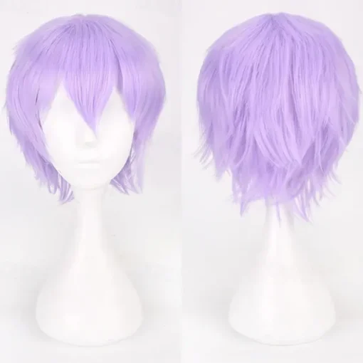 s Cosplay Wigs For Men And Women Heat Resistant Fiber Anime Wig 12Inch Halloween Wigs