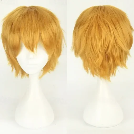 s Cosplay Wigs For Men And Women Heat Resistant Fiber Anime Wig 12Inch Halloween Wigs