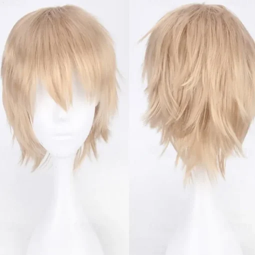 s Cosplay Wigs For Men And Women Heat Resistant Fiber Anime Wig 12Inch Halloween Wigs