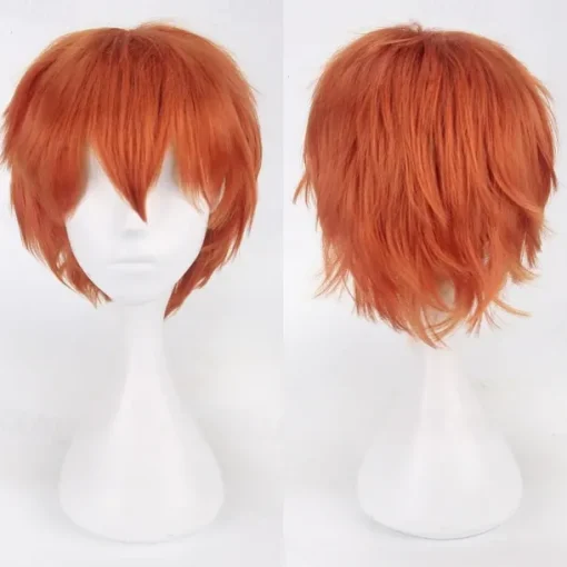 s Cosplay Wigs For Men And Women Heat Resistant Fiber Anime Wig 12Inch Halloween Wigs
