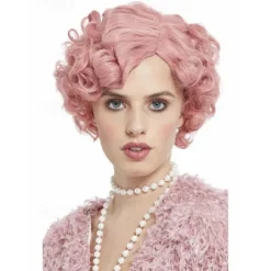 20s Flirty Flapper Wig Pastel Pink Halloween Cosplay Party Wigs