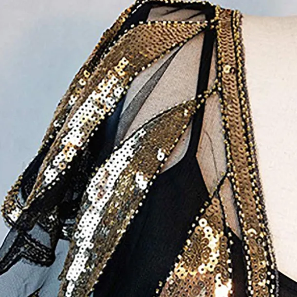 1920s Gatsby Sparkle Bolero Women's Wrap Shawls Vintage Sleeveless Sequins Wraps With Paillette For Party Wedding Guest Spring Summer Fall dress to impress