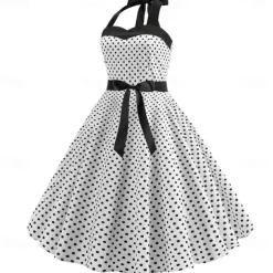 1950s Grease Outfits Vintage Inspired A Line Dress Swing Dress Accesories Set Flare Dress Women's Costume Vintage Cosplay Date Party & Evening Festival A-Line Silk Scarf