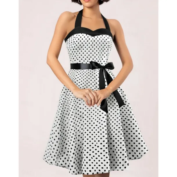 1950s Grease Outfits Vintage Inspired A Line Dress Swing Dress Accesories Set Flare Dress Women's Costume Vintage Cosplay Date Party & Evening Festival A-Line Silk Scarf