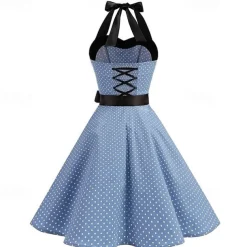 1950s Grease Outfits Vintage Inspired A Line Dress Swing Dress Accesories Set Flare Dress Women's Costume Vintage Cosplay Date Party & Evening Festival A-Line Silk Scarf