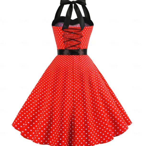 1950s Grease Outfits Vintage Inspired A Line Dress Swing Dress Accesories Set Flare Dress Women's Costume Vintage Cosplay Date Party & Evening Festival A-Line Silk Scarf