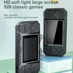 S8 Handheld Game Console Retro Mini Game Console with 520 Classic Games 3.0 inch Screen Rechargeable Battery Portable Games Console Support TV Ideal Gift for Kids Adult Friend Lover