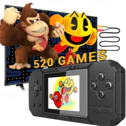 S8 Handheld Game Console Retro Mini Game Console with 520 Classic Games 3.0 inch Screen Rechargeable Battery Portable Games Console Support TV Ideal Gift for Kids Adult Friend Lover