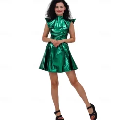 1980s Hip Hop Shiny Metallic Dress Disco Fancy Dress Women's Carnival Costume Halloween Carnival Mardi Gras Performance Party Pride Parade Adults' Dress