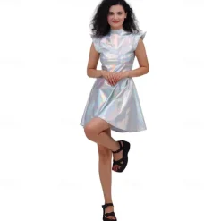 1980s Hip Hop Shiny Metallic Dress Disco Fancy Dress Women's Carnival Costume Halloween Carnival Mardi Gras Performance Party Pride Parade Adults' Dress