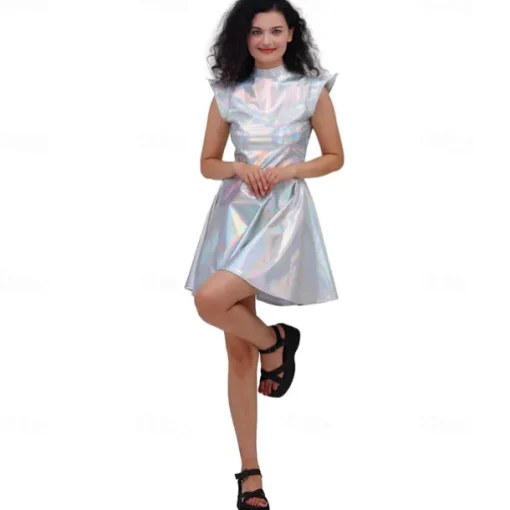 1980s Hip Hop Shiny Metallic Dress Disco Fancy Dress Women's Carnival Costume Halloween Carnival Mardi Gras Performance Party Pride Parade Adults' Dress