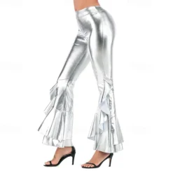 1980s Hip Pop Bell Bottom Pants Abba Costume Flared Trousers Solid Color Fancy Dress Women's Carnival Costume Carnival Performance Prom Pride Parade Adults' Pants All Seasons