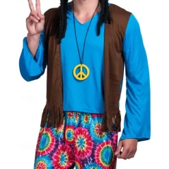 1960s Hippie 1970s Party Costume Masquerade Disco Fancy Dress Men's Masquerade Party / Evening Pride Parade Pride Month Adults' Vest Top Pants