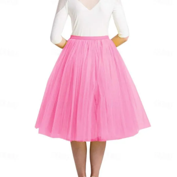 1950s Knee Length Petticoat Hoop Skirt Tutu Under Skirt Princess 23.6'' / 60cm Fancy Dress Women's Kings Day Halloween Carnival Masquerade Wedding Evening Party Tea Party Adults' Skirt
