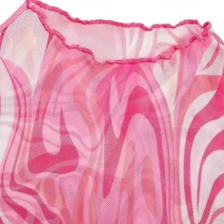 1970s Outfits for Women Bell Sleeve Tops Disco Outfit Floral Mock Neck Mesh Top