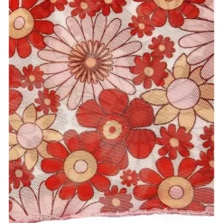 1970s Outfits for Women Bell Sleeve Tops Disco Outfit Floral Mock Neck Mesh Top