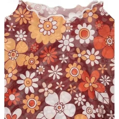 1970s Outfits for Women Bell Sleeve Tops Disco Outfit Floral Mock Neck Mesh Top