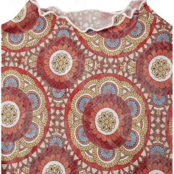 1970s Outfits for Women Bell Sleeve Tops Disco Outfit Floral Mock Neck Mesh Top