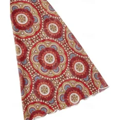 1970s Outfits for Women Bell Sleeve Tops Disco Outfit Floral Mock Neck Mesh Top