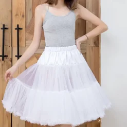 1950s Princess Petticoat Hoop Skirt Under Skirt Tulle Skirt Solid Color Fancy Dress Women's Masquerade Event / Party Prom Bachelorette Party Adults' Skirt