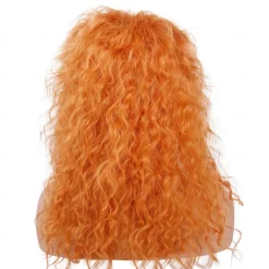 80s Rocker Punk Wig Long Curly Wig for Men and Women Retro Mullet Wigs for Halloween Costume Cosplay Party