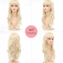80s 90s Mullet Wigs Pixie Cut Wigs with Bangs for Black Women, Wolf Wig Wavy Long Synthetic Split Wigs with Fringe Mullet Wig for Women Long Cosplay wig Halloween Wigs
