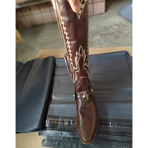 1970s Shoes Western Boot Square Toe Hippie Cowboy Fancy Dress Women's Masquerade Party / Evening Pride Parade Pride Month Adults' Shoes