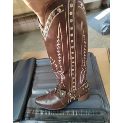 1970s Shoes Western Boot Square Toe Hippie Cowboy Fancy Dress Women's Masquerade Party / Evening Pride Parade Pride Month Adults' Shoes