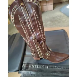 1970s Shoes Western Boot Square Toe Hippie Cowboy Fancy Dress Women's Masquerade Party / Evening Pride Parade Pride Month Adults' Shoes