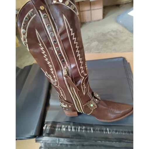 1970s Shoes Western Boot Square Toe Hippie Cowboy Fancy Dress Women's Masquerade Party / Evening Pride Parade Pride Month Adults' Shoes