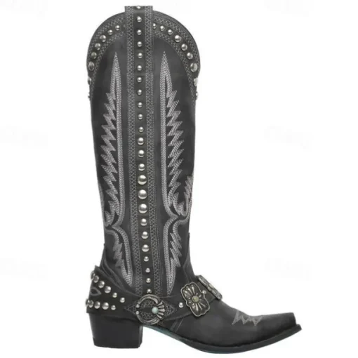 1970s Shoes Western Boot Square Toe Hippie Cowboy Fancy Dress Women's Masquerade Party / Evening Pride Parade Pride Month Adults' Shoes