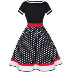 1950s Vintage Inspired Grease Outfits Flare Dress Fancy Dress Women's Date Party & Evening Bachelorette Party Silk Scarf Dress Earrings All Seasons