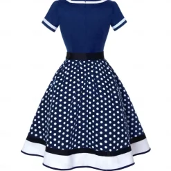 1950s Vintage Inspired Grease Outfits Flare Dress Fancy Dress Women's Date Party & Evening Bachelorette Party Silk Scarf Dress Earrings All Seasons