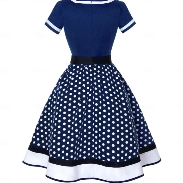 1950s Vintage Inspired Grease Outfits Flare Dress Fancy Dress Women's Date Party & Evening Bachelorette Party Silk Scarf Dress Earrings All Seasons