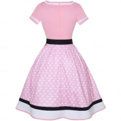 1950s Vintage Inspired Grease Outfits Flare Dress Fancy Dress Women's Date Party & Evening Bachelorette Party Silk Scarf Dress Earrings All Seasons