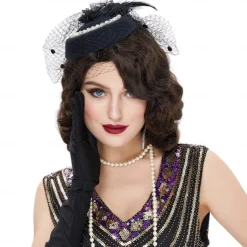 1920s Wig Finger Wave The Great Gatsby Curly Long Wig Vintage Wigs for Women Lady Synthetic Heat Resistant Full Wigs Cosplay Costume Fancy Dress