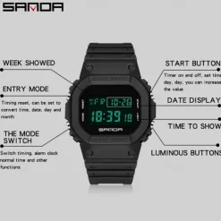 SANDA style Digital Watch Men Luxury Brand Military Watch Fashion Men Sport Watch Alarm Stopwatch Clock Male Wrist Watch