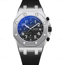 SANDA Fashion Casual Men Watch Automatic Mechanical Luminous Waterproof Clock White Silicone Strap New Mens Watches