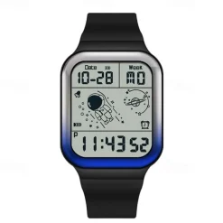 SANDA Men Digital Watch Creative Fashion Wristwatch Shock Resistant Minute Repeater Luminous Stopwatch Alarm Clock TPU Watch