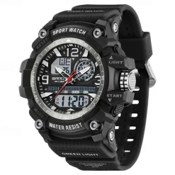 SANDA Men Digital Watch Fashion Casual Business Wristwatch Luminous Stopwatch Alarm Clock Calendar TPU Watch