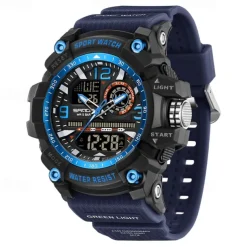 SANDA Men Digital Watch Fashion Casual Business Wristwatch Luminous Stopwatch Alarm Clock Calendar TPU Watch