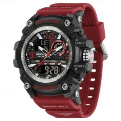 SANDA Men Digital Watch Fashion Casual Business Wristwatch Luminous Stopwatch Alarm Clock Calendar TPU Watch