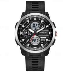 SANDA Men Digital Watch Fashion Casual Business Wristwatch Luminous Stopwatch Alarm Clock Countdown TPU Watch