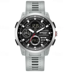 SANDA Men Digital Watch Fashion Casual Business Wristwatch Luminous Stopwatch Alarm Clock Countdown TPU Watch