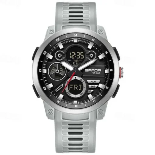 SANDA Men Digital Watch Fashion Casual Business Wristwatch Luminous Stopwatch Alarm Clock Countdown TPU Watch