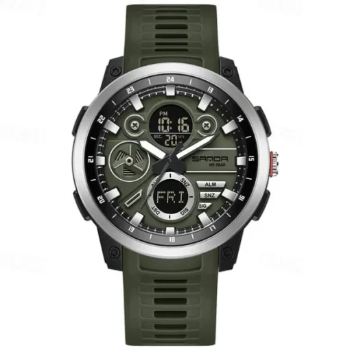 SANDA Men Digital Watch Fashion Casual Business Wristwatch Luminous Stopwatch Alarm Clock Countdown TPU Watch